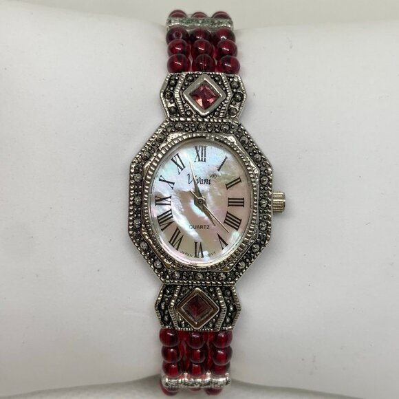 Vivani women watch silver tone watch 23mm mop dial quartz size 7” running - Picture 1 of 8
